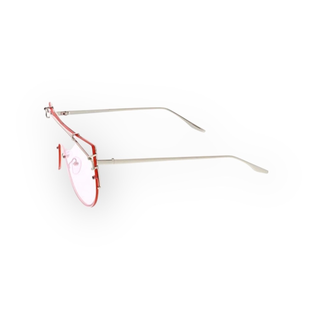 new ☻ Rimless Metal Shield Sunglasses Sunnies ☻ Colored Mono Lens ☻ Pastel Pink - Picture 7 of 14